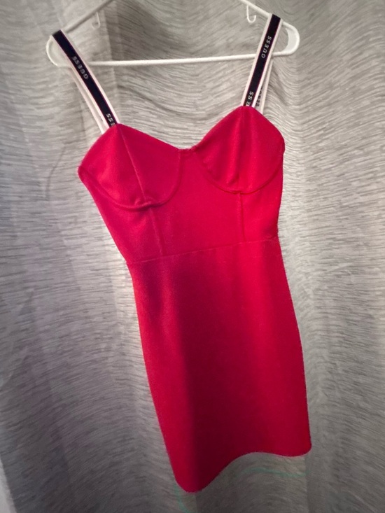 Guess Dresses & Skirts - Guess Fitted Red Bustier Mini Dress with Branded Straps
